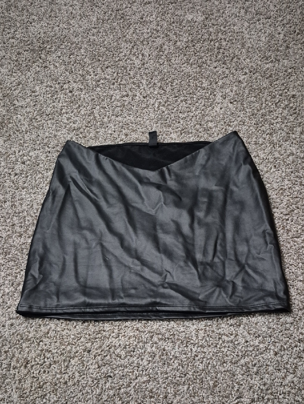 Classic Black Faux Leather Mini Skirt